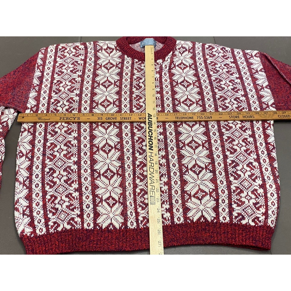LE TIGRE Sweater Pullover Crew Neck Nordic‎ Holiday Acrylic USA XXL AOP Vintage - Picture 3 of 7